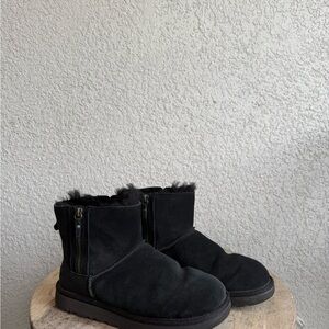 UGG mini short ankle Black Suede Winter Boots